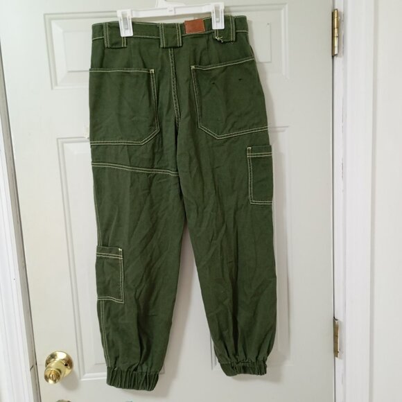 BDG Jogger Pants Green 100% Cotton With Pockets - Size 28 - Picture 6 of 12